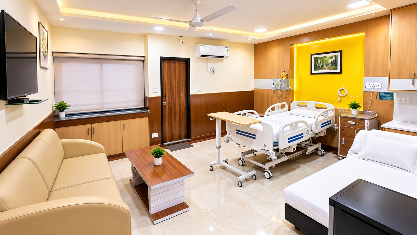Patient Rooms at Lokpriya Hospital, Meerut